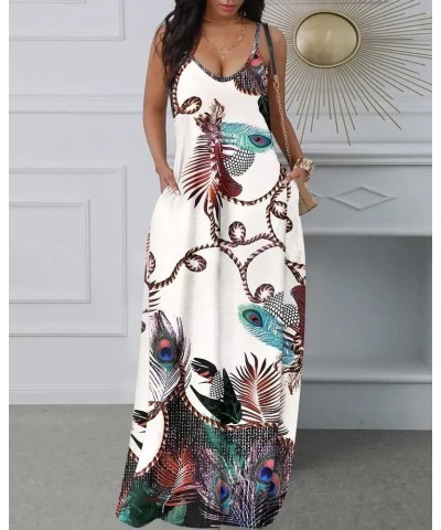 2024 Women's Casual Summer Floral Long Maxi Dresses Floor Length Sleeveless Plus Size Sundresses White1448 $15.18 Dresses