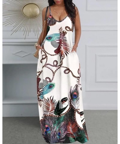 2024 Women's Casual Summer Floral Long Maxi Dresses Floor Length Sleeveless Plus Size Sundresses White1448 $15.18 Dresses