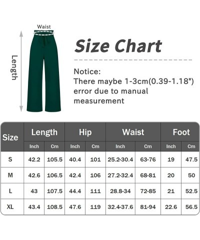 Women's Casual Wide Leg Belted Palazzo Pants High Waist Business Work Trouser with Pocket Green $22.00 Pants