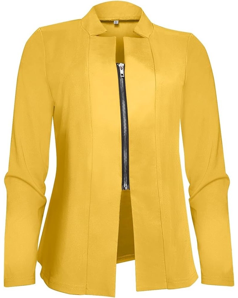 Windbreaker Woman Jackets Solid Open Front Elegant Long Sleeve Work Office Summer Cardigans for Women Lightweight Yellow $10....