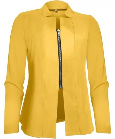 Windbreaker Woman Jackets Solid Open Front Elegant Long Sleeve Work Office Summer Cardigans for Women Lightweight Yellow $10....