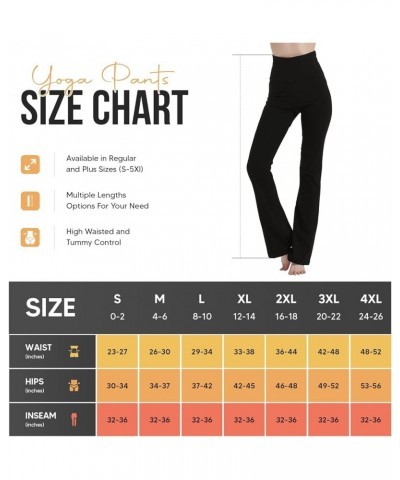 Cotton Spandex High Rise Bootcut Flare Yoga Pants Legging(Regular Size/Plus Size) S-4XL (34" Inseam) Black $13.22 Activewear