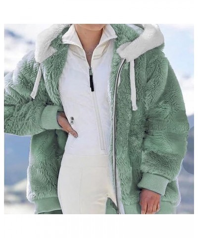 Womens Oversized Sherpa Hoodies Fuzzy Fleece Hooded Sweatshirt Winter Cozy Warm Pullover Fluffy Outwear with Pockets Aa_green...