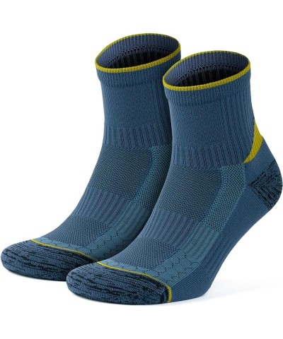 2 Pairs Unisex Athletic Fit Running Socks, Anti-Blister Cushioned Performance Socks, Seamless Padded Workout Socks Black-gree...