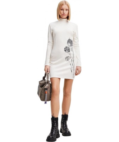 Women's Woman Knit Dress Long Sleeve White $46.24 Vests