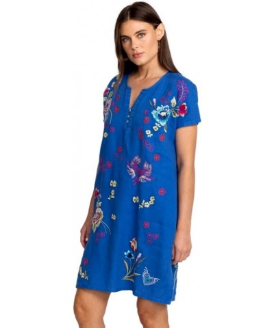 Women's Jessi Button Front Linen Dress, Nautical Blue Nautical Blue $92.75 Dresses