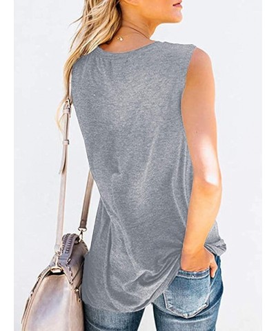 Womens Casual Loose Graphic Comfy Tank Tops Summer Basic T-Shirts Sleeveless Shirts Tunic Tops 2-light Grey $12.99 Tanks