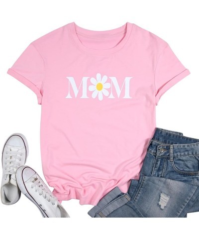 Dance Mom Shirt Women Cute Graphic Short Sleeve T-Shirt Momlife Shirts Tops Daisy_pink $7.53 T-Shirts