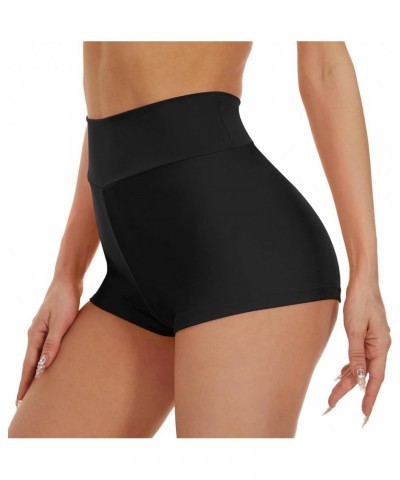 Yoga Booty Shorts Women - Spandex Butt Lifting Gym Workout Shorts High Waisted Hot Dance Pants Ruched Black $9.24 Shorts