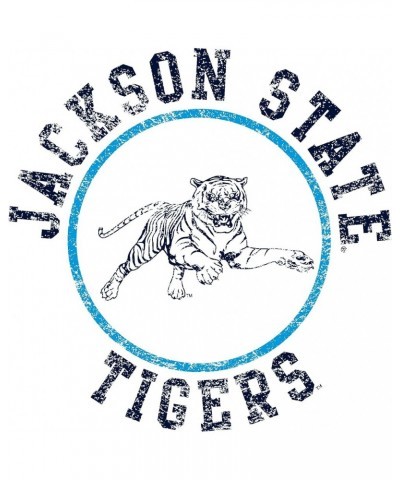 NCAA Distressed Circle Logo, Team Color Womens T Shirt, College, University Jackson State Tigers White $14.57 T-Shirts