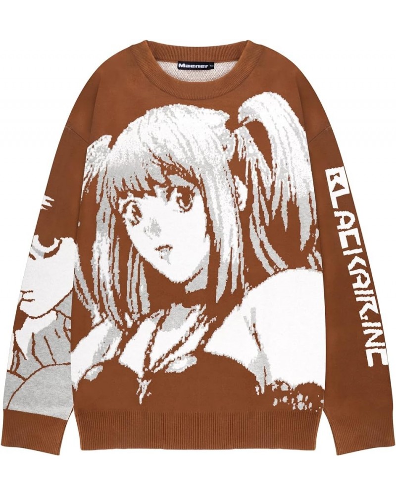 Men's Death Note Sweater Misa Amane Knit Pullover Top for Women Unisex Caramel $24.99 Sweaters