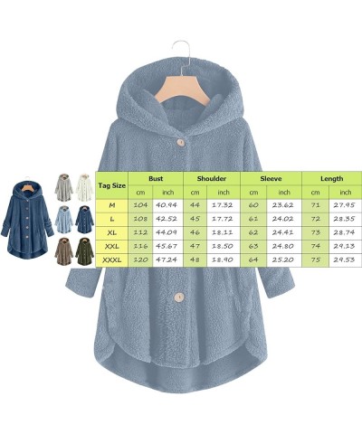 Fleece Jackets for Women Plus Size Button Plush Tops Hooded Patchwork Loose Cardigan Wool Coat Winter Jacket Outwear Q02ag $1...