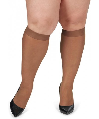 2 Pairs Ultra Sheer Plus Size Curvy Knee High Stockings Utopia $7.50 Socks