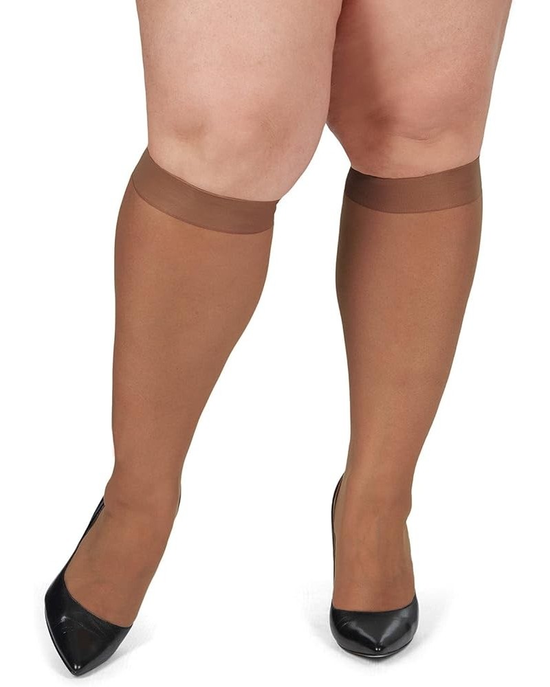 2 Pairs Ultra Sheer Plus Size Curvy Knee High Stockings Utopia $7.50 Socks