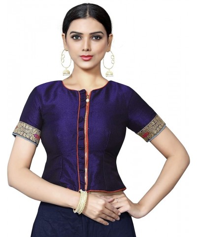 Women's Blouse for Saree Readymade Bollywood Designer New Indian Party Wear Padded Crop Top Choli Purple 2 $25.20 Blouses