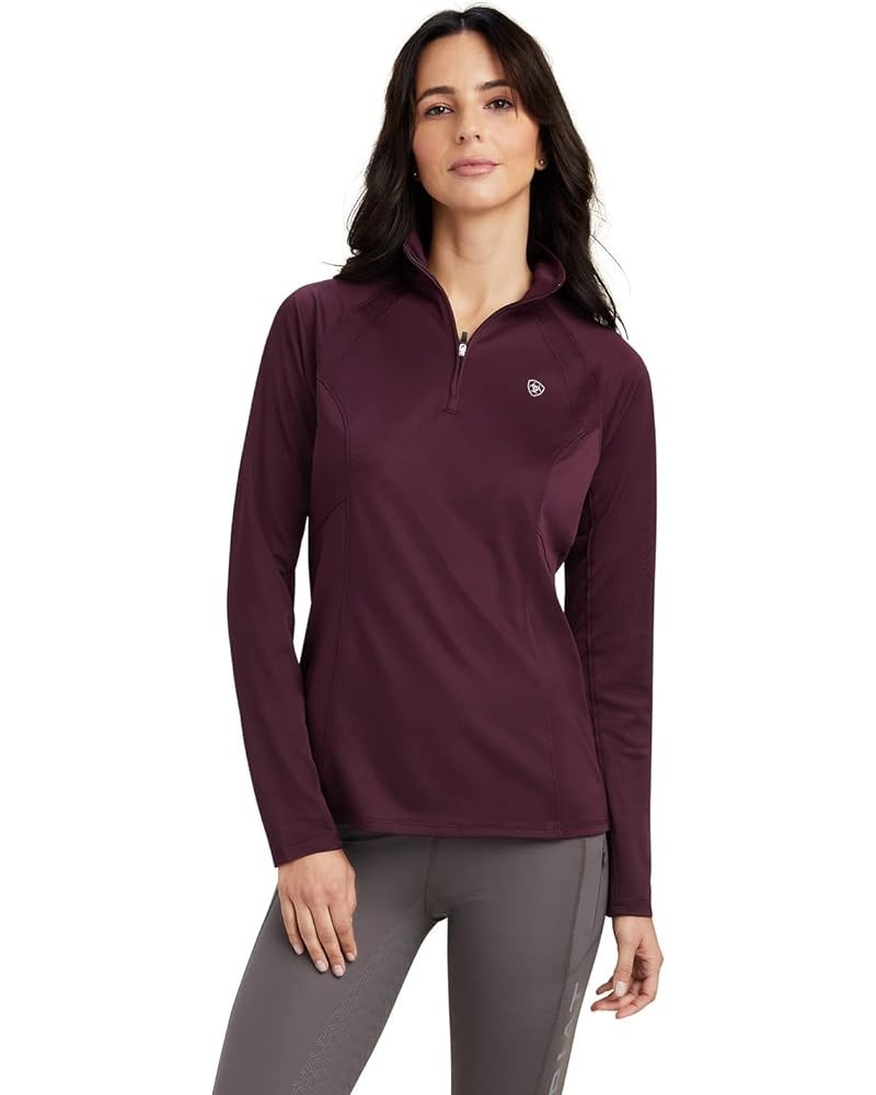 Women's Sunstopper 2.0 1/4 Zip Baselayer Mulberry $23.83 Activewear