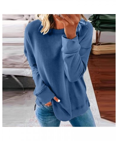 Dressy Tops for Women Summer 2023 Autumn and Winter European and American Loose Large Size Chocolate Blouses for 1-blue $8.70...