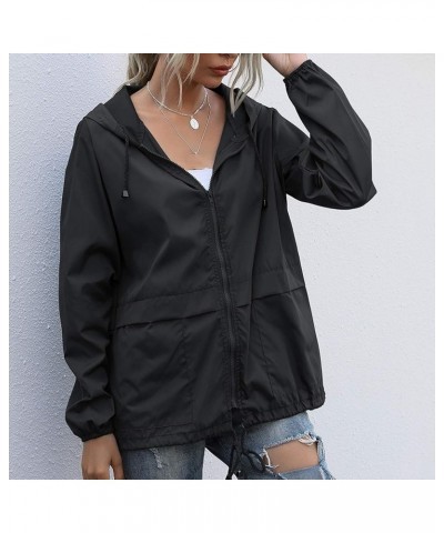 Rain Jackets for Women Waterproof Lightweight Hooded Rain Coats for Hiking Travel Outdoor Windbreaker Travel Jacket 01-black ...