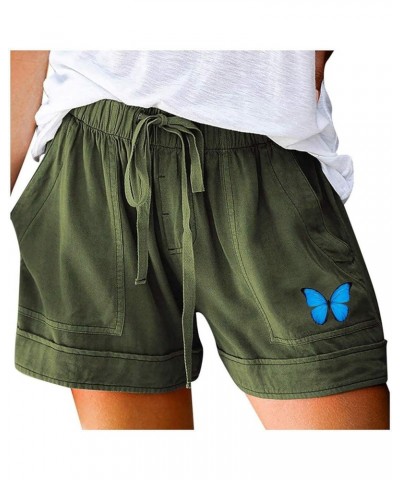 Cotton Shorts for Women Dressy Summer Summer Shorts Stretchy Stylish Breathable Lounge Shorts with Pockets 29-green $6.47 Uni...