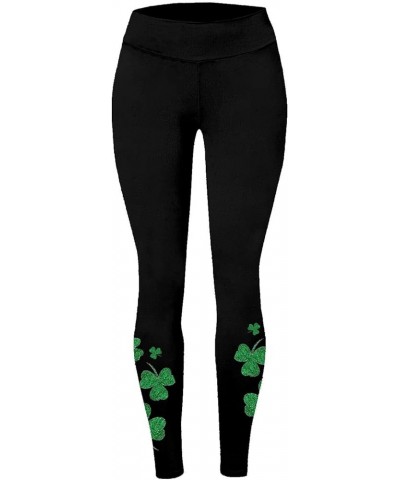 St. Patrick's Day Women's Irish Green Shamrock Leggings Clover Printed Stretchy Yoga Pants High Waisted Saint Tights Hot Pink...