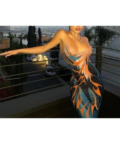 3D Body Print Maxi Dress Y2K Bodycon Long Dress Night Club Outfits Baddie Streetwear Y2k Clothing Sexy Summer Dress Blue $12....