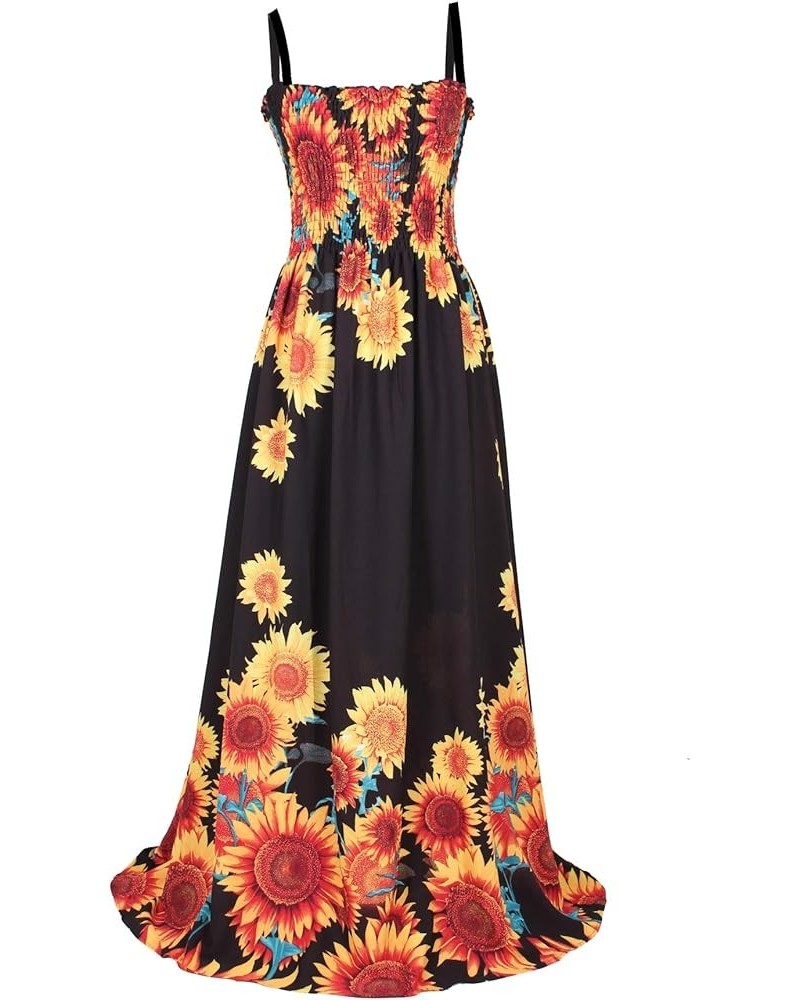 Women Floral Plus Size Maxi Dress Casual Long Sexy Summer Hawaiian Floral Evening Sleeveless Sundress… Black/ Sun Flower $12....