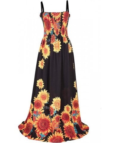 Women Floral Plus Size Maxi Dress Casual Long Sexy Summer Hawaiian Floral Evening Sleeveless Sundress… Black/ Sun Flower $12....