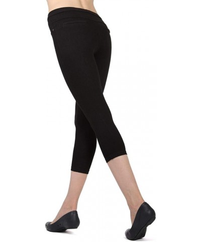 Chino Capri-Length Cotton Blend Leggings Steeple Gray $17.95 Leggings