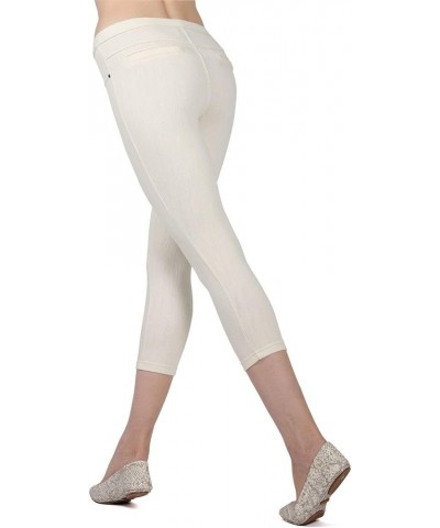 Chino Capri-Length Cotton Blend Leggings Steeple Gray $17.95 Leggings