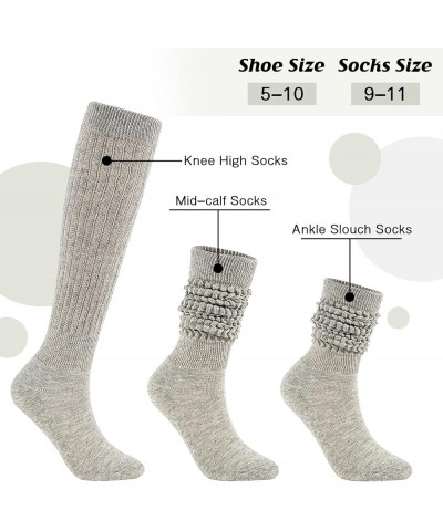 Winter Knee High Slouch Socks for Women Soft Extra Long Scrunch Sock Slouch Boot Socks White $12.09 Activewear