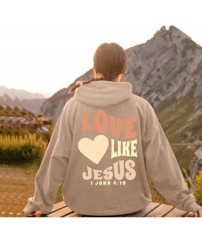 Living Proof Of A Loving God Hoodies For Women Oversized Shaper Printed Hooded Pullover Sweatshirts Long Sleeve Hoodie Tops Z...