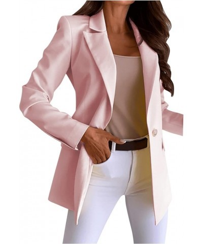 Blazers for Women Business Casual Work Office Open Front Long Sleeve Lapel Cardigan Jacket Coat Blazer Jackets Pink $17.35 Bl...