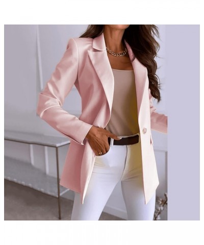 Blazers for Women Business Casual Work Office Open Front Long Sleeve Lapel Cardigan Jacket Coat Blazer Jackets Pink $17.35 Bl...