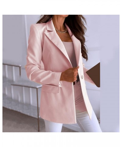 Blazers for Women Business Casual Work Office Open Front Long Sleeve Lapel Cardigan Jacket Coat Blazer Jackets Pink $17.35 Bl...