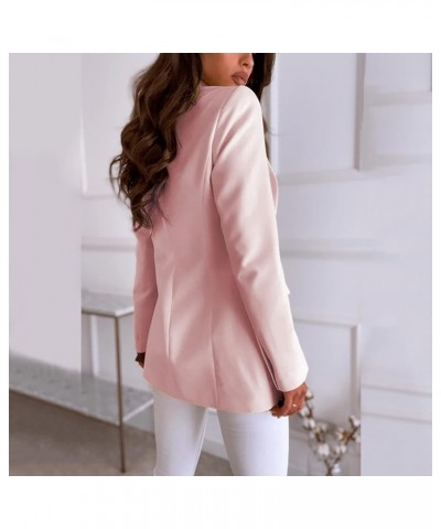 Blazers for Women Business Casual Work Office Open Front Long Sleeve Lapel Cardigan Jacket Coat Blazer Jackets Pink $17.35 Bl...