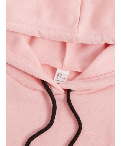 Women's Winter Color Block Long Sleeve Fleece Hoodie Sweatshirt with Pockets Pink Purple XL $17.10 Hoodies & Sweatshirts