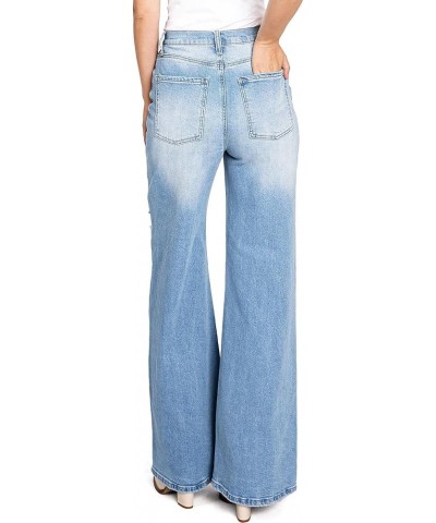 Women's Juniors High Rise Wide Leg Denim Light Denim $29.14 Jeans