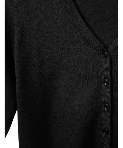 Women's V-Neck Long Sleeve Button Down Soft Knit Cardigan Sweater (S-XL) Fm5178_black $17.69 Sweaters