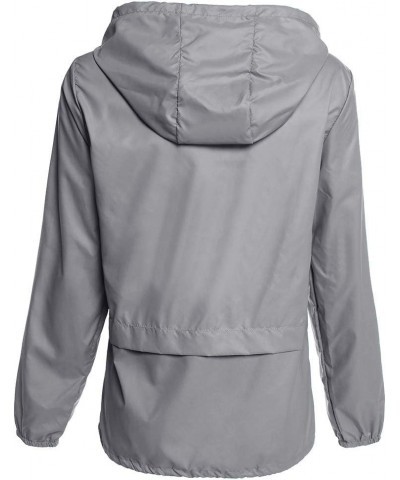 Women's Lightweight Hooded Raincoat Waterproof Packable Active Outdoor Rain Jacket (S-3XL) Gray $17.76 Coats