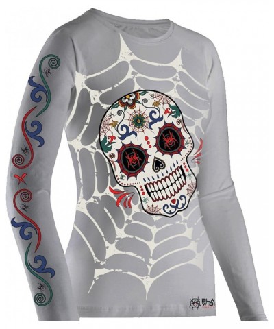 Women's Sugar Skull Rash Guard Gray / Black / White / Red / Green / Blue / Purple / Orange $28.70 Swimsuits