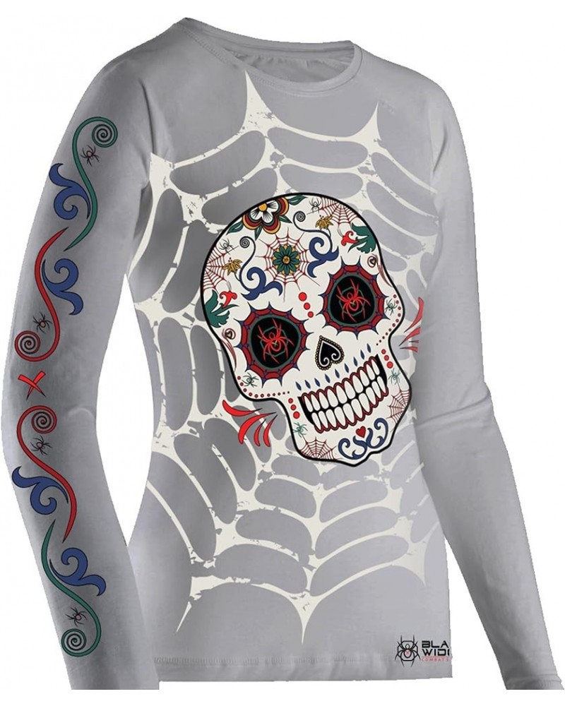 Women's Sugar Skull Rash Guard Gray / Black / White / Red / Green / Blue / Purple / Orange $28.70 Swimsuits