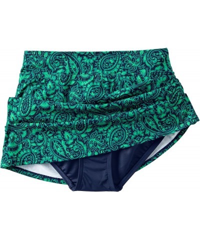 Women's Swim Skirt Swim Bottoms Navy/Emerald Decor Paisley $23.55 Swimsuits