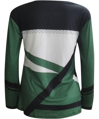 Casual Round Neck Long Sleeve Sweater for Women,Fashion Geometric Print Sweatshirts Fall Loose Pullover Blouse Tops… X3green ...