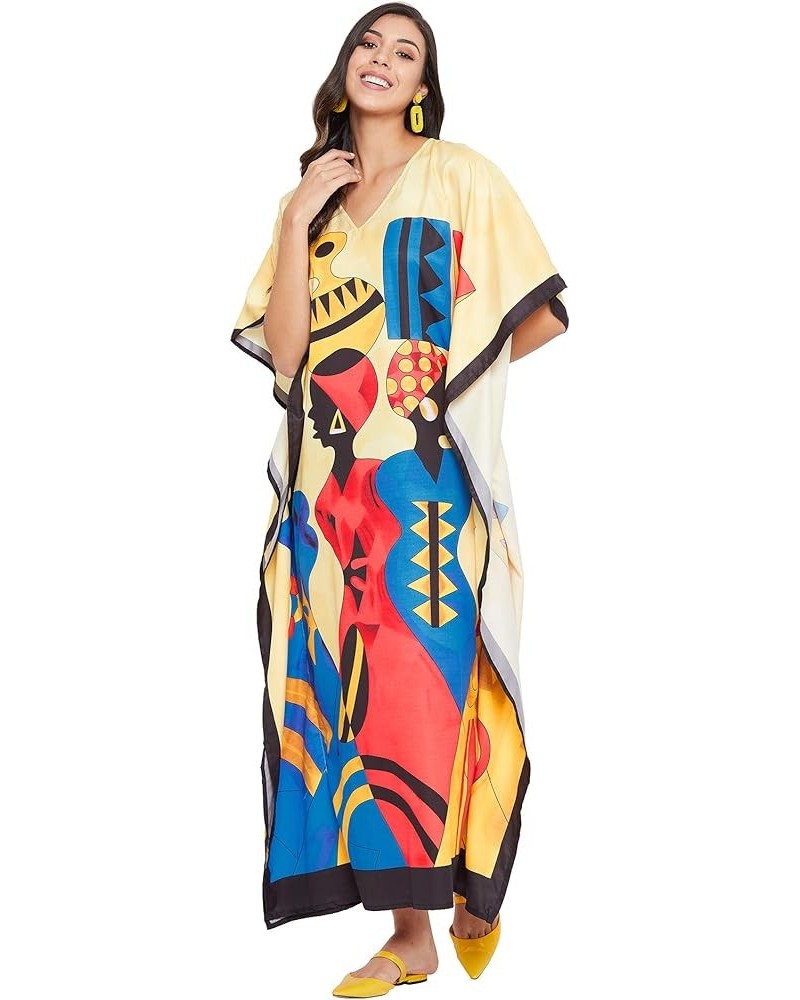 Gypsie Blu Ladies Kaftan Kimono Maxi Style Dress Plus Size Caftan Long Swimsuit Cover up Beach Dress for Women Multicolor Lad...