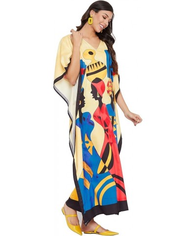 Gypsie Blu Ladies Kaftan Kimono Maxi Style Dress Plus Size Caftan Long Swimsuit Cover up Beach Dress for Women Multicolor Lad...