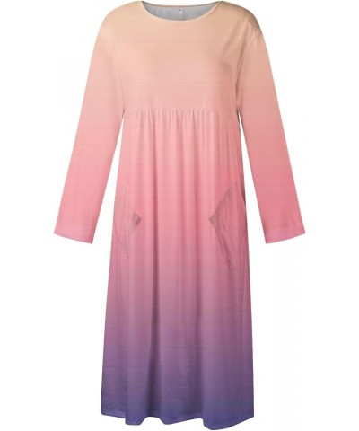 Women's Summer Dresses 2024 Casual Maxi Dress Long Sleeve Elegant Irregular Party Dress Church Dresses 1-pink $12.40 Dresses