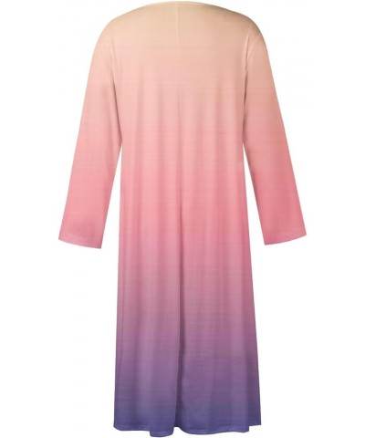 Women's Summer Dresses 2024 Casual Maxi Dress Long Sleeve Elegant Irregular Party Dress Church Dresses 1-pink $12.40 Dresses