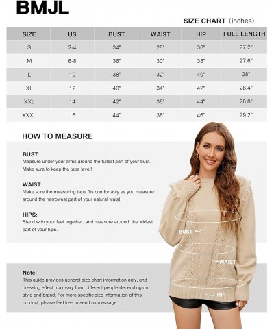 Womens 2023 Pullover Sweaters Crewneck Cable Knit Cute Trendy Fall Winter Sweater Tops A-Solid Color White014 $9.86 Sweaters