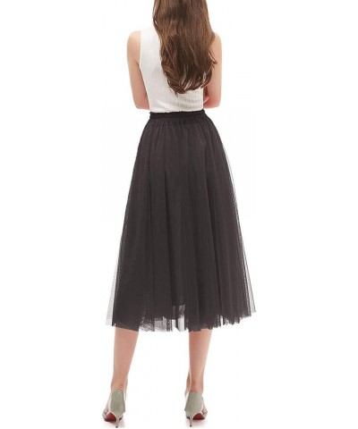 Women's A Line Tulle Party Evening Tutu Skirts Tea Length Gray $17.64 Others