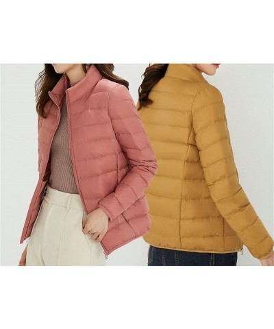 Womens Packable Puffer Jacket Plus Size Zip Up Down Jacket Cute Lightweight Jackets Quilted Coat Outwear Red $17.84 Jackets